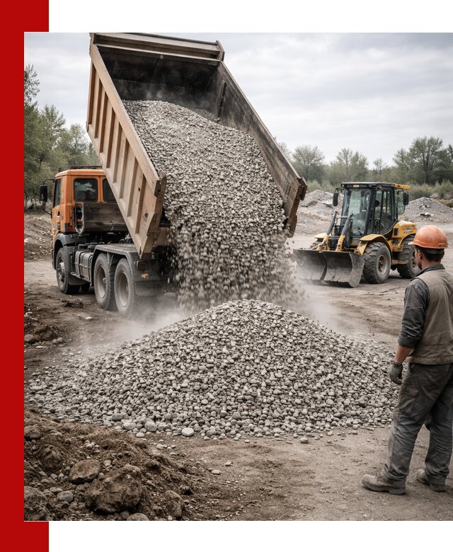 Доставка щебня в Уссурийске крупными и мелкими фракциями