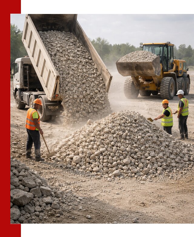 Доставка известнякового щебня фр. 40-70 в Уссурийске