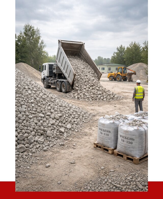 Известняковый щебень фракция 70-150 в Уссурийске от 1289 р. | ПРОНЕРУДСср