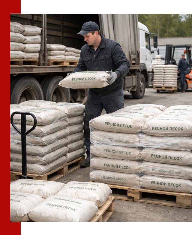 Речной песок в мешках с доставкой в Уссурийске