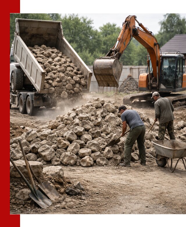 Доставка и разгрузка бутового камня в Уссурийске