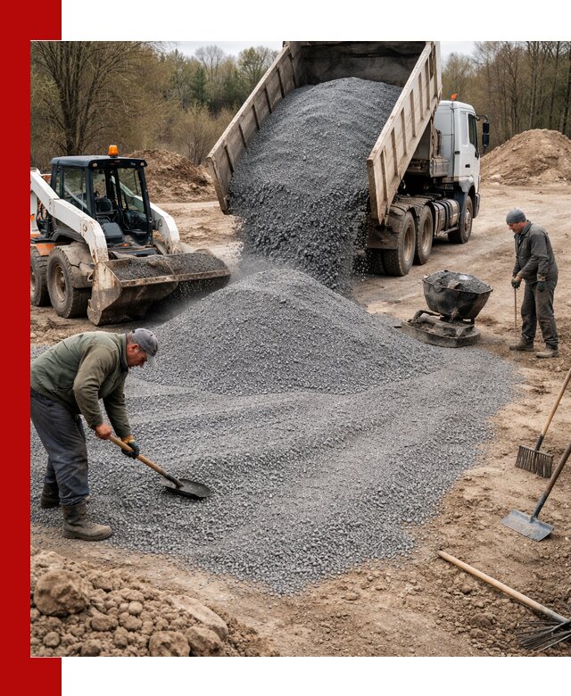 Отсев для подсыпки в Уссурийске — доставка и подсыпка на участок