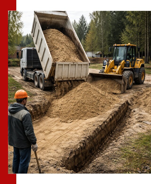 Доставка песчаного грунта в Уссурийске для строительных работ