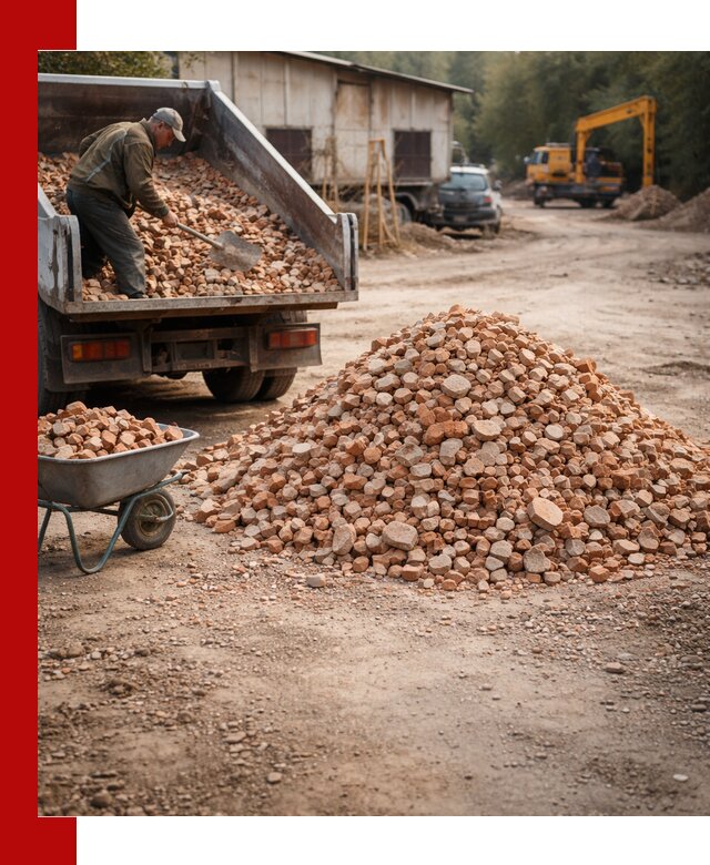 Доставка и подушка из боя кирпича с разгрузкой в Уссурийске