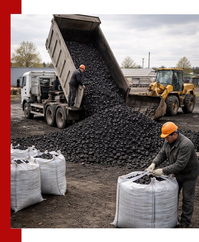 Доставка каменного угля в Уссурийске оптом и в розницу
