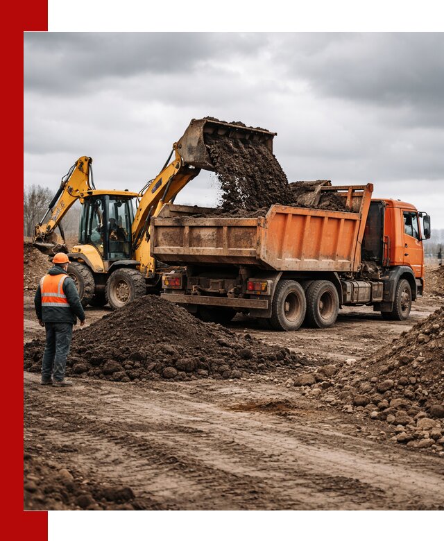 Вывоз грунта и строительного мусора в Уссурийске грузовыми самосвалами